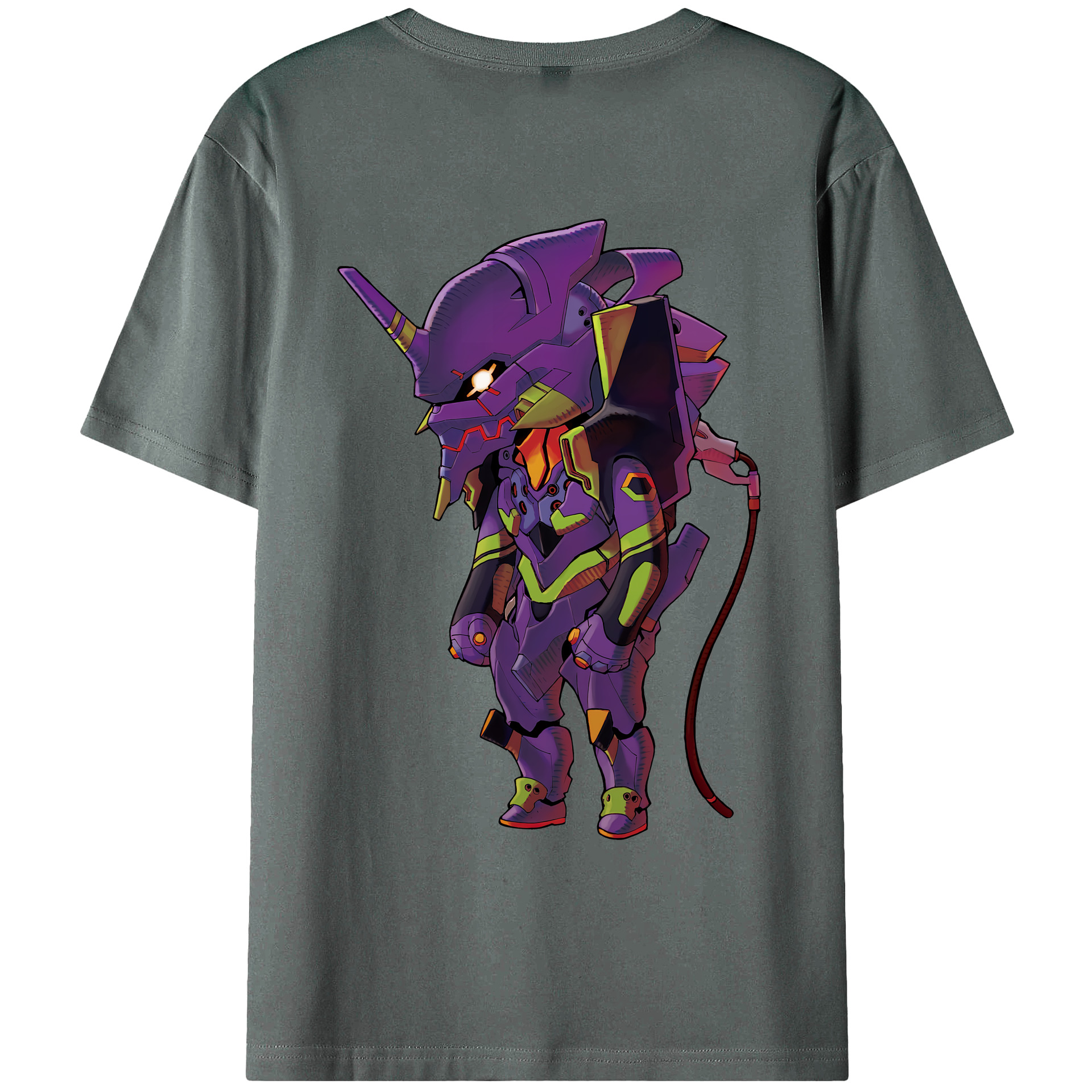 （画像用） EVA 新世紀エヴァンゲリオン 綿100％ メンズ半袖Tシャツ（バックプリント） 通気性